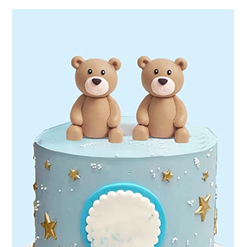 Baby Bear Cake Topper with Blue Foam Balls for Boys