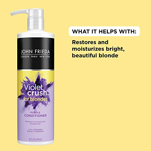 John Frieda Violet Crush Purple Conditioner for Blonde Hair, 16 FL OZ