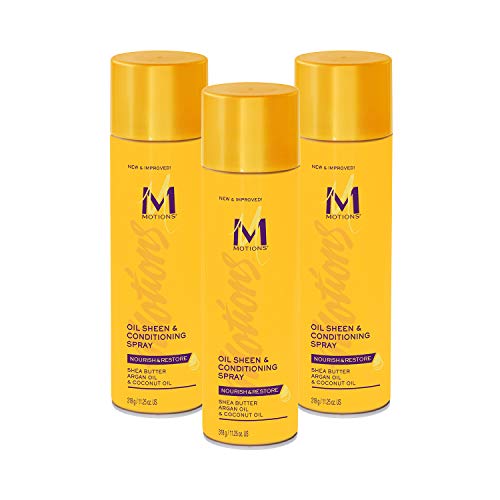Motions Oil Sheen Conditioning Spray 11.25 oz (Pack of 3) - Nourish & Restore with Shea Butter, Argan & Coconut Oil