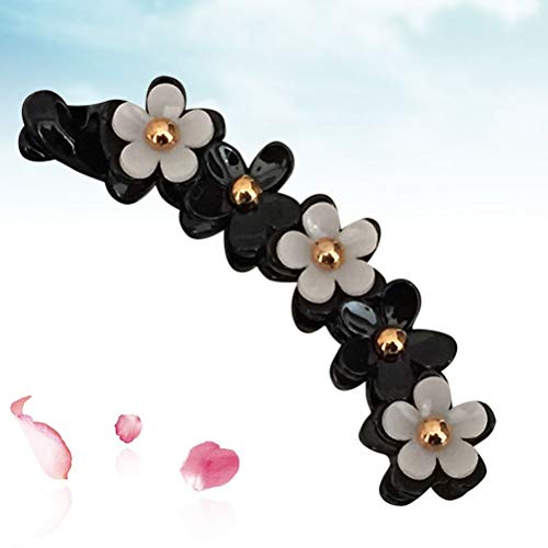 Lurrose Toothed Flower Hair Clip - Strong Tension Banana Claw for Women