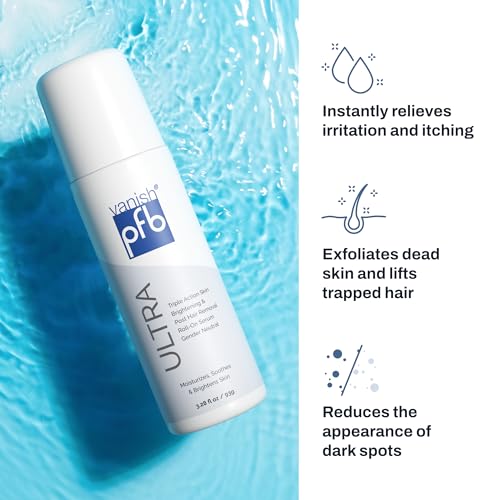 PFB Vanish Ultra Chromabright (3.28 oz) Triple Action Dark Spot Remover ? After Shave Smoothing Solution Ingrown Hair Treatment, Moisturizes, Relieves & Softens Skin, Razor Bump Stopper ? NEW Formula