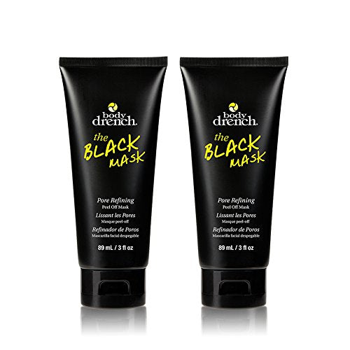 Body Drench Charcoal Peel-Off Face Mask for Blackhead Removal & Pore Cleansing - 2 Pack