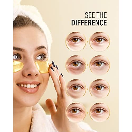 Maskiss 24k Gold Under Eye Patches (25 Pairs), eye mask, Collagen Skin Care Products, Eye Patches for Puffy Eyes, eye masks for dark circles and puffiness