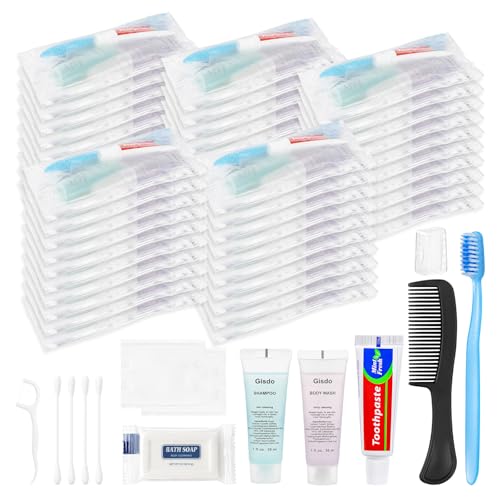 Gisdo 10 Sets Multicolor Disposable Travel Toiletry Kit