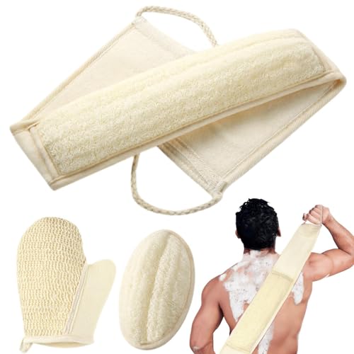 Natural Loofah Sponge Exfoliating Body Scrubber Set - 3 Pack