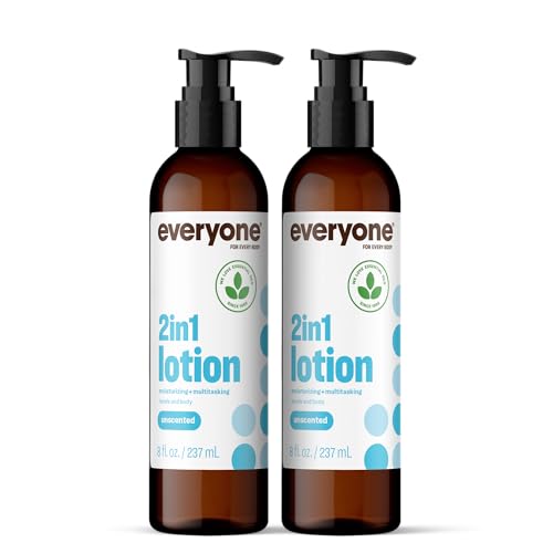 Everyone 2-in-1 Unscented Hand & Body Lotion 8oz Pack of 2 – Hypoallergenic, Fast Absorbing, Eco-Friendly