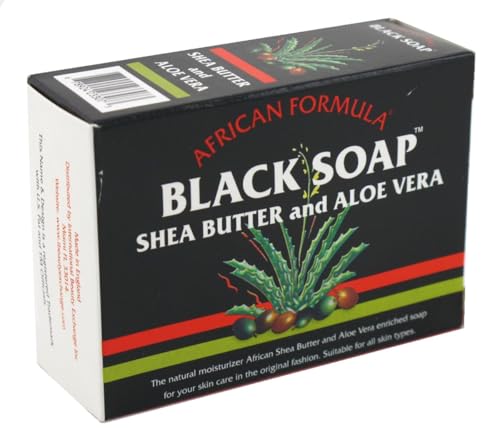 African Formula Black Soap with Shea Butter & Aloe Vera (3.5oz, 3-Pack)