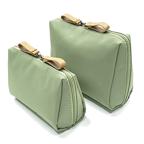 Vviitop Emerald Green Makeup Bag Set (2Pcs) - Portable Cosmetic Pouch