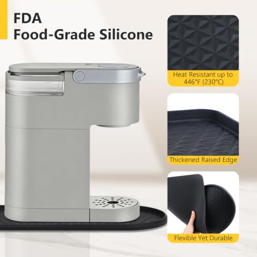 Silicone Coffee Mat for Countertop - 15.8" x 7.8" Non-Slip, Heat-Resistant Protection