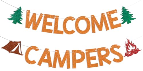 Welcome Campers Banner - Camping Birthday & Party Decor