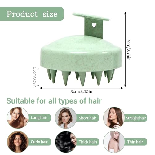 Ella & Sara 4-Pack Scalp Massager & Exfoliator with Soft Bristles for Wet & Dry Hair Care