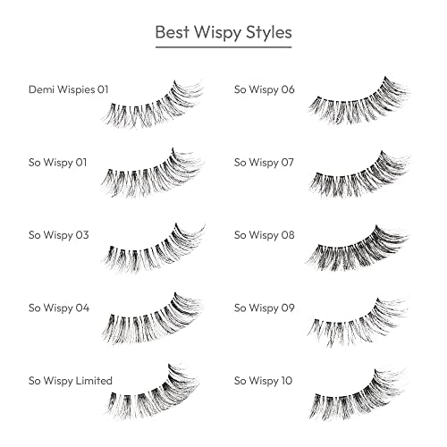 i•ENVY 10 Pairs Wispy Human Hair False Eyelashes – Invisible Band, Natural Fluffy Volume
