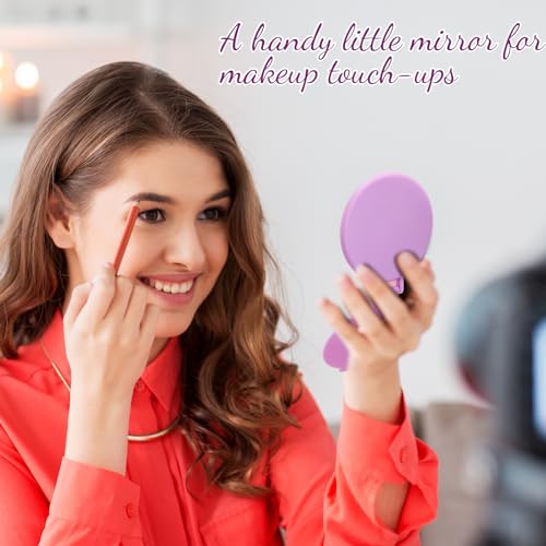 24 Pcs Compact Pocket Mirrors - Purple Folding Makeup Mirror for Travel