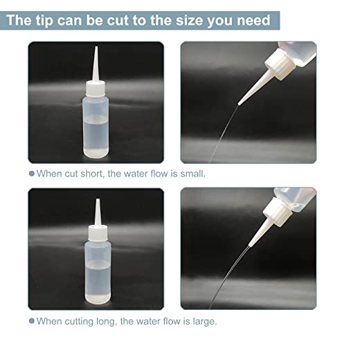 6 PCS 50ml Squeeze Applicator Bottles - Easy Fill, Fine Tip