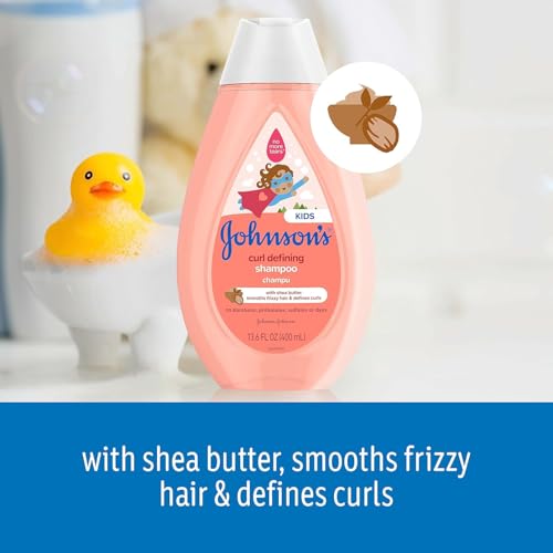 Johnson's Kids Curl-Defining Shampoo & Leave-In Conditioner Bundle - Tear-Free, Shea Butter, 13.6 fl oz + 6.8 fl oz