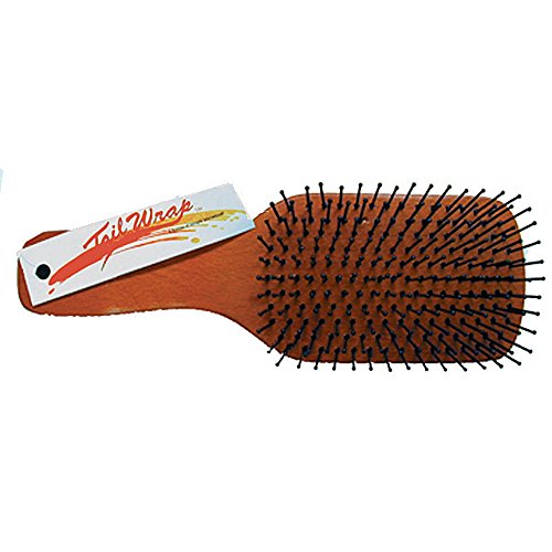 Intrepid International TailWrap Paddle Brush for Horses - Durable Solid Wood Handle