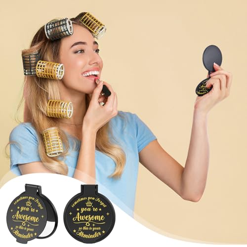 Gulfmew 36Pcs Mini Compact Mirrors Bulk Gift Black – 2.76 In, Pocket Size