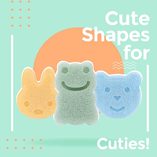 myHomeBody Konjac Sponge Set - 3 Cute Shapes for Kids Bathing