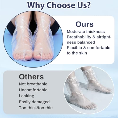 200 Pcs Disposable Foot Covers for Moisturizing & Pedicure Care