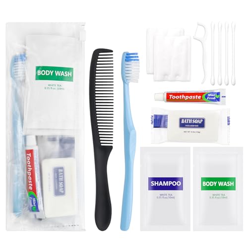 10-Pack Travel Size Toiletry Kits - 8-in-1 Hygiene Care Packages