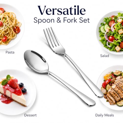 12-Piece Stainless Steel Flatware Set for 6 - Dishwasher Safe Utensils