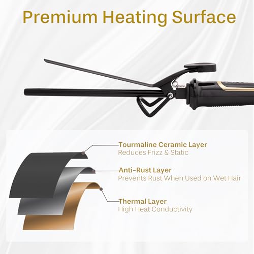 Asani 3/8 Inch Extra-Slim Curling Iron for Tight Spiral Curls & Ringlets