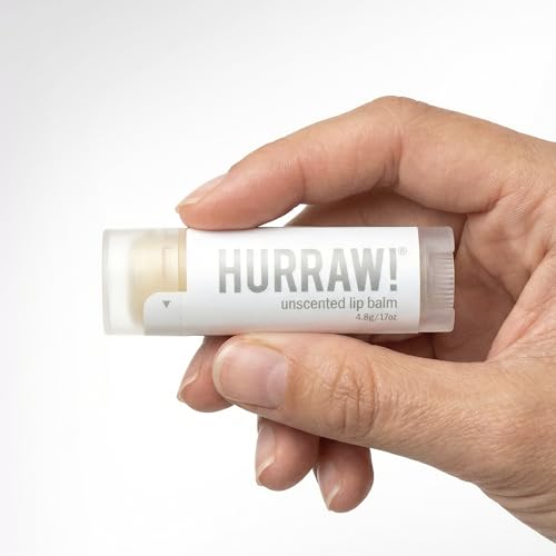 HURRAW! Organic Unscented Lip Balm - 3 Pack, Vegan & Cruelty-Free