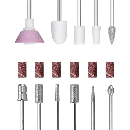11-Piece Nail Drill Bits Set with 6 Sanding Bands for Manicure