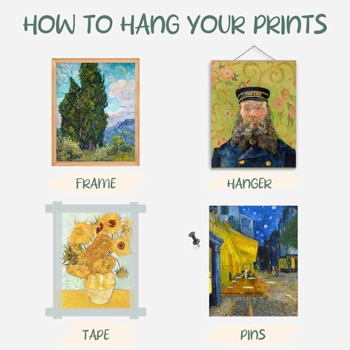 Van Gogh Wall Art Prints Set of 12 - Abstract Eclectic Decor