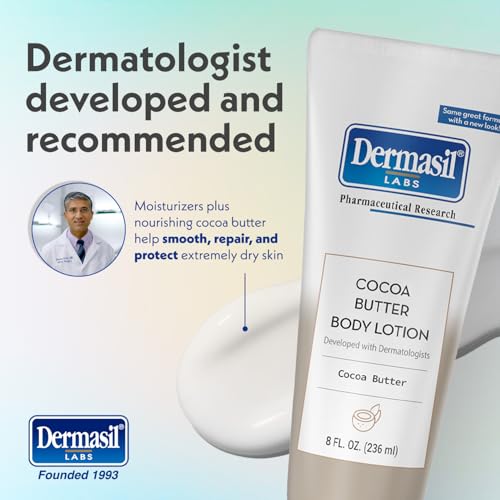 Dermasil Cocoa Butter Body Lotion 5-Pack - 8 Oz Each, Fast-Absorbing