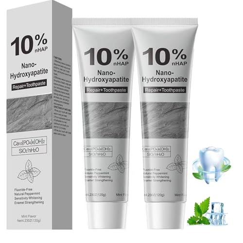Fluoride-Free Hydroxyapatite Toothpaste - 10% Nano Formula, 4.23oz (2 Pack)