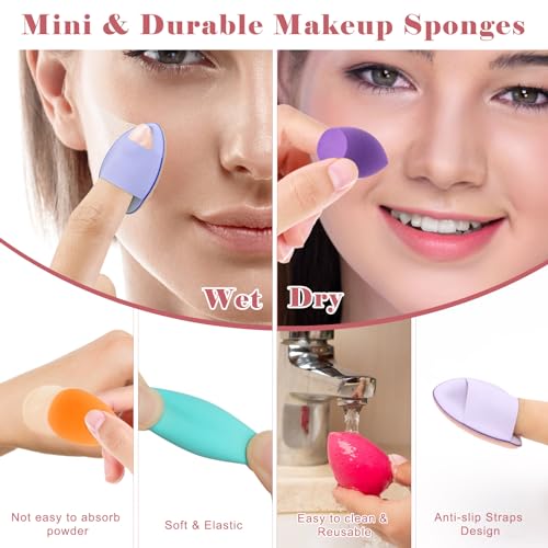 Mini Makeup Sponge Set with Powder Puffs – 40 pcs Beauty Blender & Finger Applicators