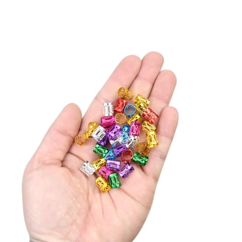 150 Pcs Aluminum Hair Jewelry for Braids & Dreadlocks - Multi Color Rings & Clips