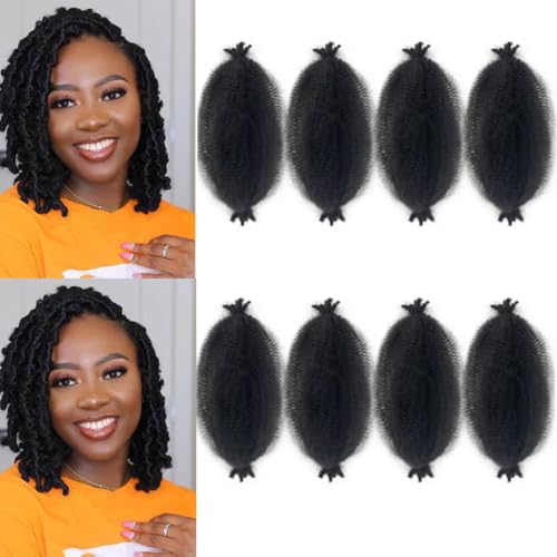 Paraglame Afro Twist Hair 8 Inch Marley Braiding Hair 8 Packs - Kids & Women