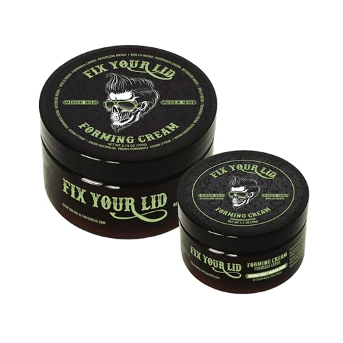 Fix Your Lid Medium Hold Styling Cream for Men, 3.75 oz + 1.7 oz