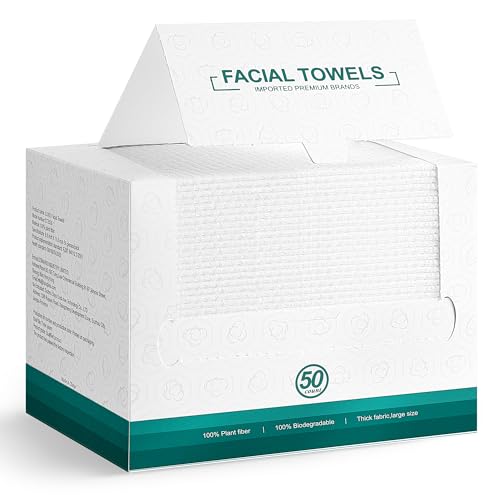 LUXU 50-Count 10x12 Disposable Facial Towels - Soft & Gentle, One Pack