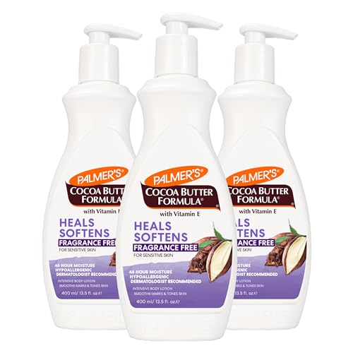 Palmer's Cocoa Butter Body Lotion - Fragrance-Free, 13.5 Fl Oz (Pack of 3)