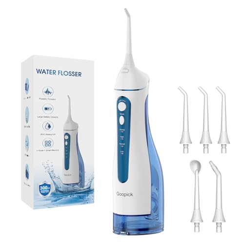 Goopick Cordless Water Flosser, Portable Oral Irrigator with 300ML Tank