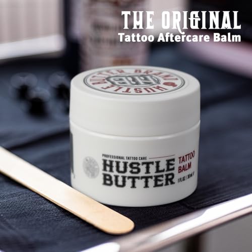 Hustle Butter Deluxe ? Tattoo Butter for Before, During, and After the Tattoo Process ? Lubricates and Moisturizes ? 100% Vegan Replacement for Petroleum-Based Products ? 1 oz