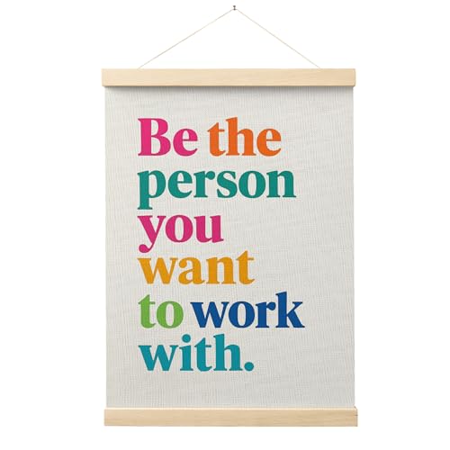 Motivational Office Wall Art Poster with Wooden Hanger - 12x16 Inch