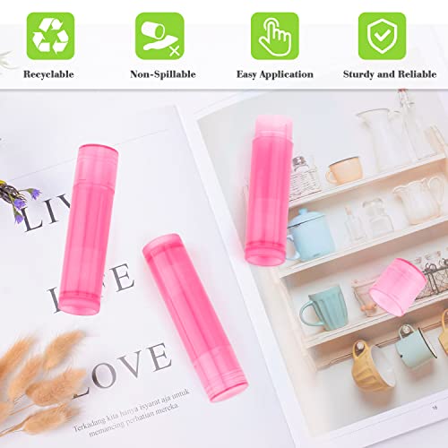 50 Pcs Pink Twist-Up Lip Balm Tubes - DIY Lipstick & Lip Gloss Containers