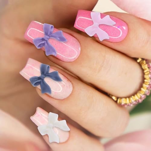3200PCS Nail Charms Set - 3D Bow, Flower & Pearl Gems for DIY Art