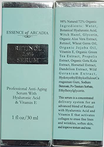 Retinol Serum 2.5% Anti-Aging Face Treatment with Hyaluronic Acid & Vitamin E