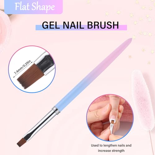 INENK Blue Nail Clean Up Brushes Set - 3 Pcs Precision Cuticle & Polish Remover Tools
