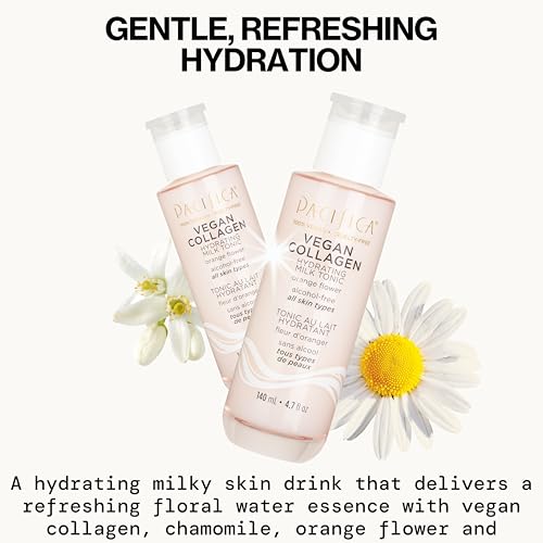 Pacifica Vegan Collagen Hydrating Milk Tonic - Moisturizing Face Toner with Hyaluronic Acid & Chamomile