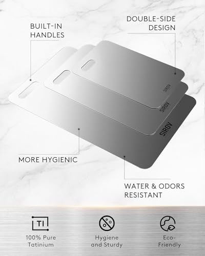 Sirov Titanium Cutting Board - 100% Pure, Non-Toxic, Dishwasher Safe (16" x 10")