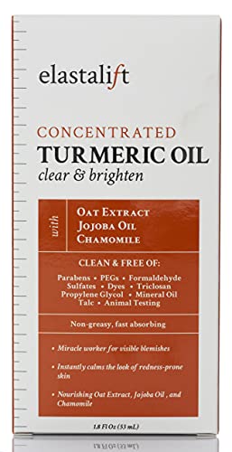 Elastalift Turmeric Face Oil Serum 1.8 Fl Oz for Bright, Clear Skin