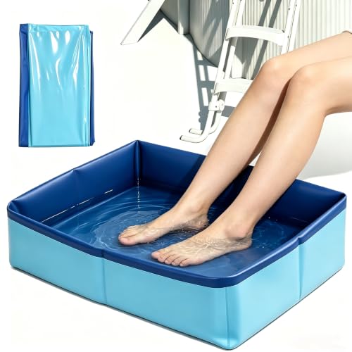 STARBRILLIANT Collapsible Square Pool Foot Bath - 19.69" Portable Rinse Basin