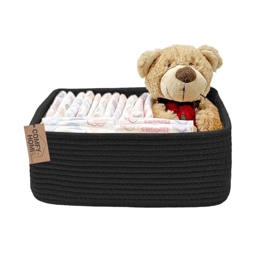 COMFY-HOMI Cotton Rope Storage Basket - 13" x 8.5" x 5.1" - Toy & Closet Organizer