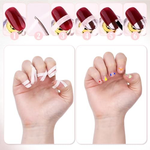 6 PCS White Nail Art Tape for DIY French Tip Manicure